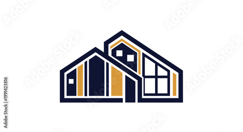 Modern house with yellow accents.