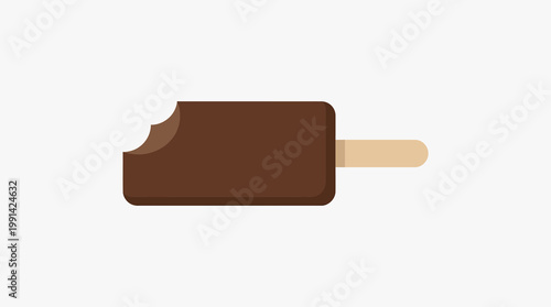 Delicious Chocolate Ice Cream Bar with a Bite Taken Out.