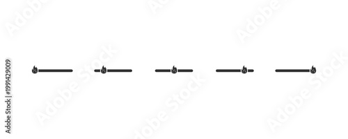 Five horizontal sliders with a flame icon indicating heat or intensity