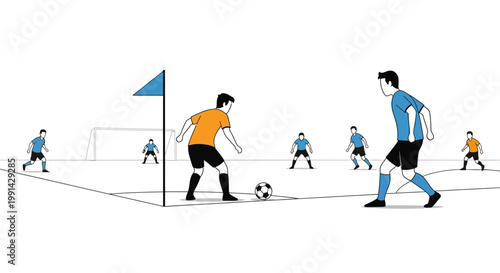 Soccer players in action on field.