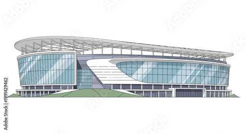 Large Modern Sports Stadium Building.