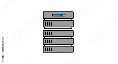Stack of computer server hardware.