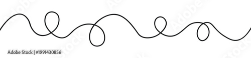 Minimal squiggly wave line vector icon with smooth curves and single continuous stroke. Vector illustration.