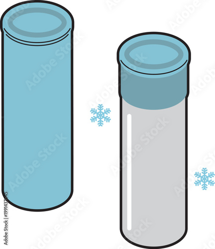 熱中症対策になるコンパクト氷のうのイラスト（出して立てた状態）