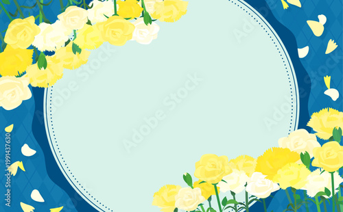 カーネーションと薔薇の父の日テンプレート2_文字なし_横