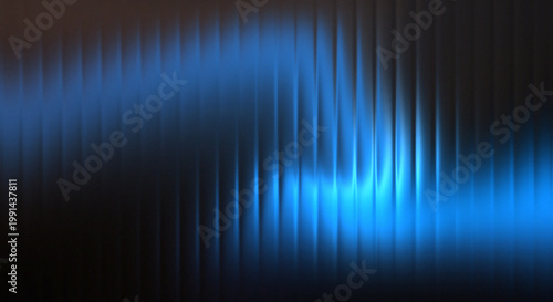 Dark abstract background with bright blue wavy light streaks.