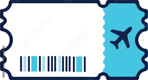 Airline Boarding Pass Ticket Icon Travel Illustration