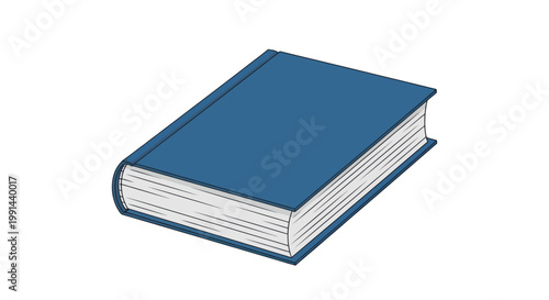 Closed Blue Hardcover Book on White Background