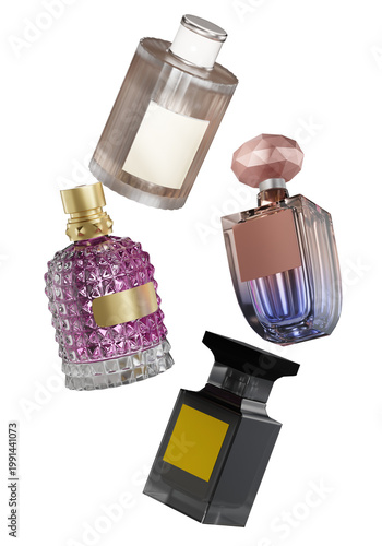 A stylish assortment of perfume bottles highlighting luxury and elegance in fragrance packaging.