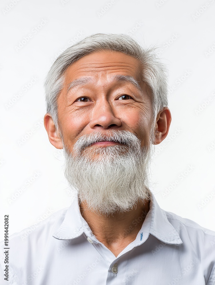 Fototapeta premium senior asian male philosopher on an white background