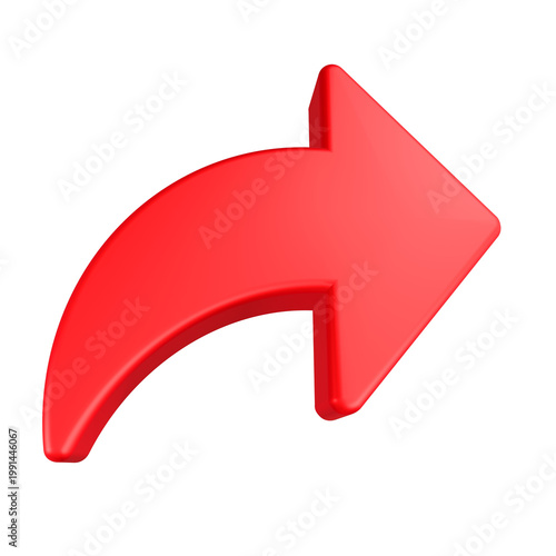 share arrow icon 3d render red color