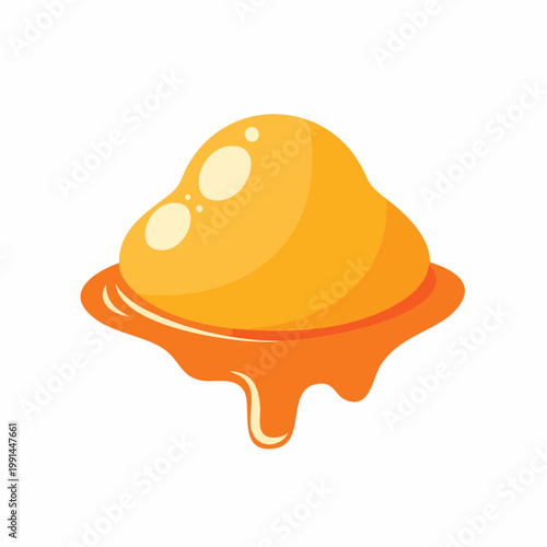 Yellow blob of honey dripping