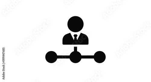Abstract representation of a leader connecting with their team black silhouette