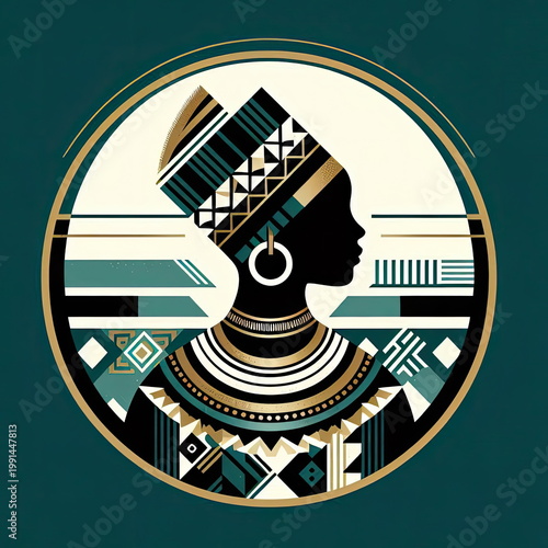 Luxury Minimalist Nias Ancestor Tribal Mosaic Vector