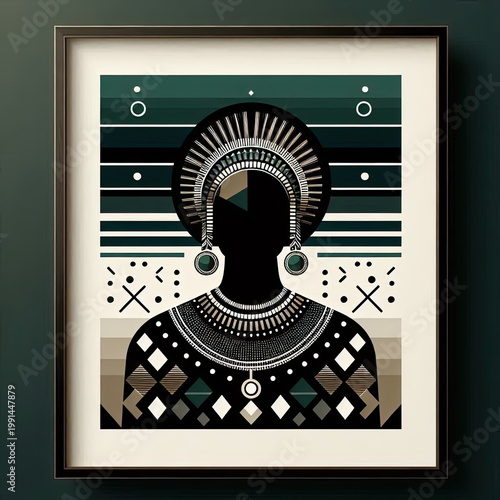 Luxury Minimalist Nias Ancestor Tribal Mosaic Vector