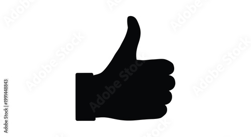 Simple black silhouette of a hand giving a thumbs up gesture