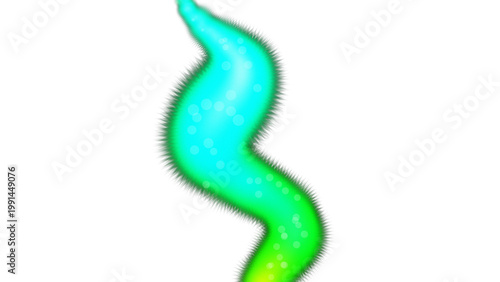 Abstract Glowing Neon Light Trail with Cyan and Green Gradient