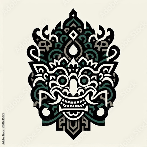 Luxury Minimalist Osing Barong Gajah Oling Vector