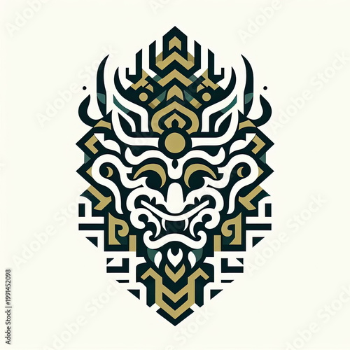 Luxury Minimalist Osing Barong Gajah Oling Vector