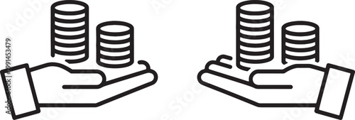Hands holding stacked coins illustrate the fundamental concept of financial accumulation, investment growth, and the importance of steady savings for long-term economic stability and success.