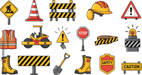 Cute Simple Cartoon Character and Emoji Icon Set Vector Illustration