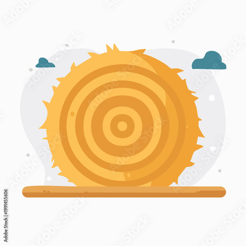 Stylized Hay Bale Illustration