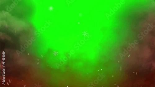 A vibrant green video background with a dark and mysterious atmosphere