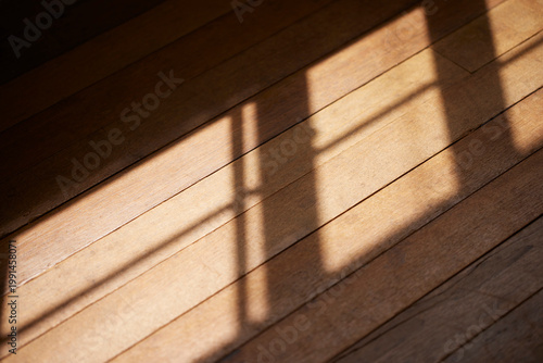 Wallpaper Mural Natural Sunlight and Leaf Shadows on Window and Wooden Floor Background. Torontodigital.ca