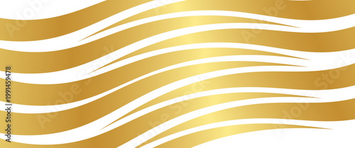 Golden swooshes wave element with a metallic gradient