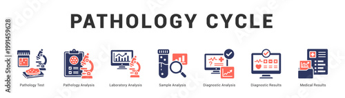 Pathology Cycle Modern and clean web banner illustration featuring thematic icons for visual communication