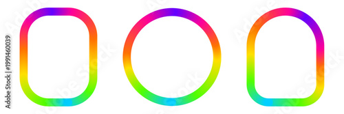 Gradient Line Shapes with twisted spiral and smooth wave pattern in multi colored rainbow palette. Vector illustration for carnival celebration event poster, music design and vibrant backgrounds