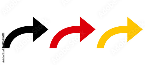 右向きの矢印のイラストセット