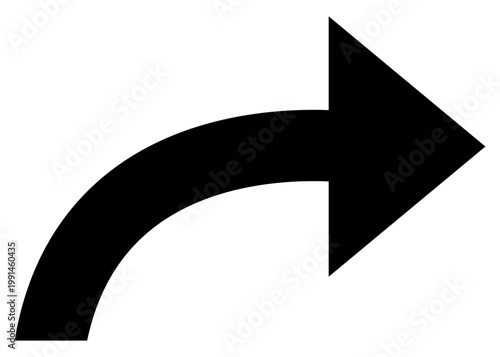 右向きの黒い矢印のイラスト