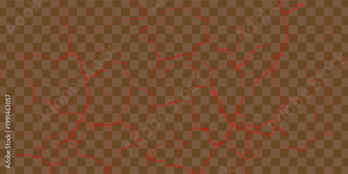 Ground cracks, breaks on land surface from earthquake isolated on transparent background. Vector realistic set of fissure in ground, crevices from disaster or drought, black fractures top view