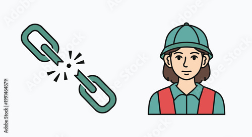 Breaking the chain a woman overcoming limitations a bold silhouette