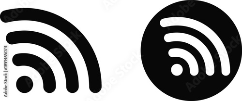 Wifi signal icons vector illustration with standard and circular styles isolated on white background simple wireless network symbol minimal modern design