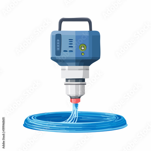 3D Printer Extruding Blue Filament