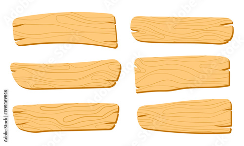 wood plank collection with flat design and natural texture detail