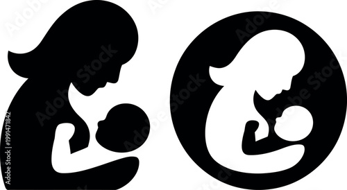 Illustration depicting pregnancy and breastfeeding stages symbolically