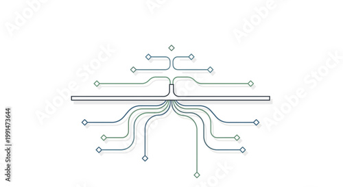 Circuit board, electronic connections, network diagram, tech infrastructure, blue green lines