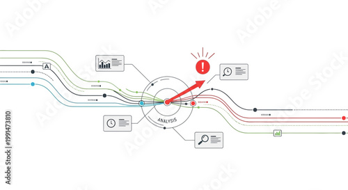 Vector workflow diagram, business process flowchart, colorful infographic elements, office productivity icons