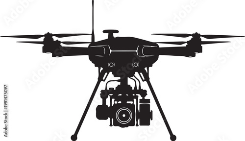 Drone, Aerial, Camera, Black, Vector, Icon, Drone with camera, Aerial photography