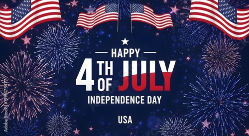 Festive 4th of july celebration fireworks flags and patriotic pride