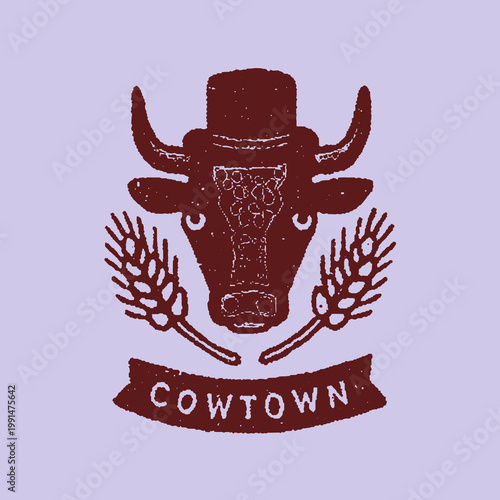 Unique vintage engraved cow illustration with a funny quote and stylish design for a trendy t-shirt