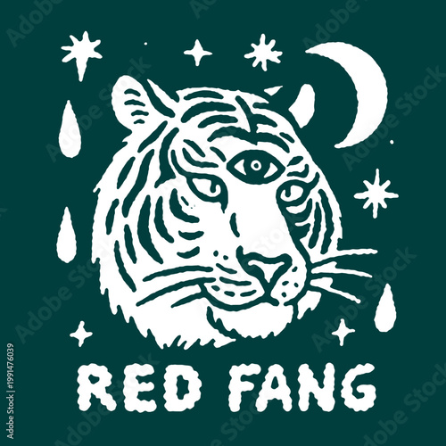 Unique vintage print featuring a mystical tiger design with a funny quote for a vibrant t-shirt experience