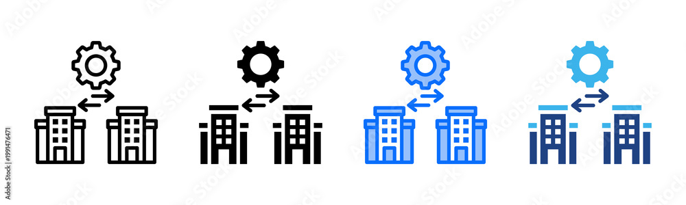 Naklejka premium Infrastructure Sharing icon set multiple style collection