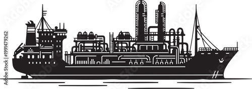 Luxury yacht, mega yacht, boat, vessel, nautical, black and white, vector illustration, ship, sailing, maritime