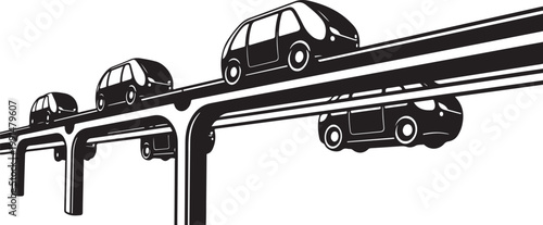 Luxury yacht, mega yacht, boat, vessel, nautical, black and white, vector illustration, ship, sailing, maritime