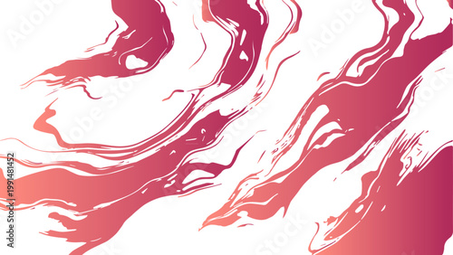 Vector Abstract fluid design of swirling pink and red hues, creating a dynamic visual effect, soft gradients of colors form an artistic background with curved lines
