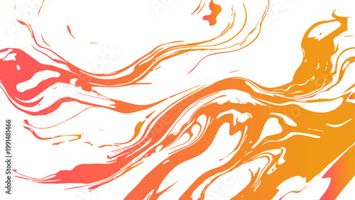 Vector Abstract flowing art with mixed orange and yellow colors with gentle curves on a subtle background, representing fluidity and creativity, a modern aesthetic feel